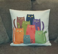 Kuddfodral "Kattgäng"